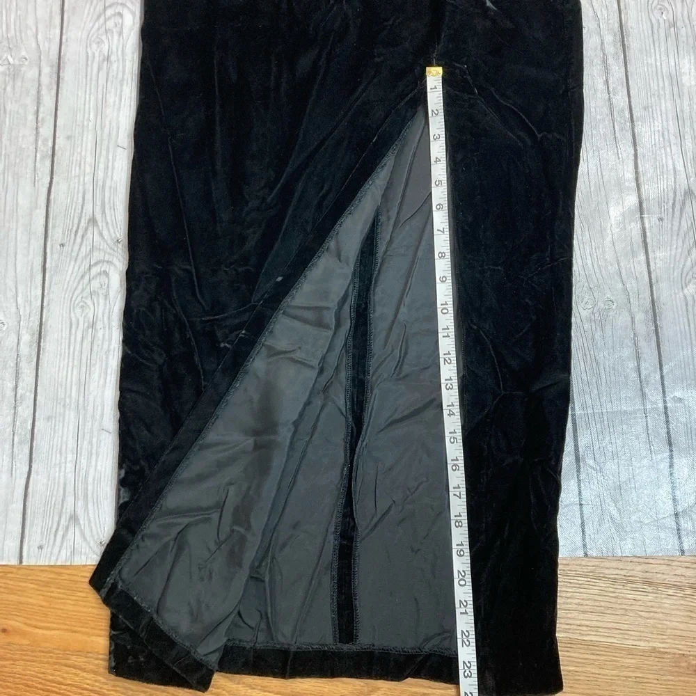 NWT Jessica McClintock Gunne Sax Vintage Black Velvet Spaghetti Strap Dress
